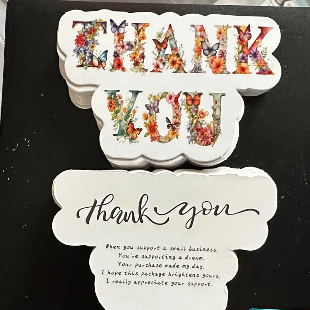 Thank You Cards 50ct Double Sided Splat Style Seller Supplies Shipping Supplies